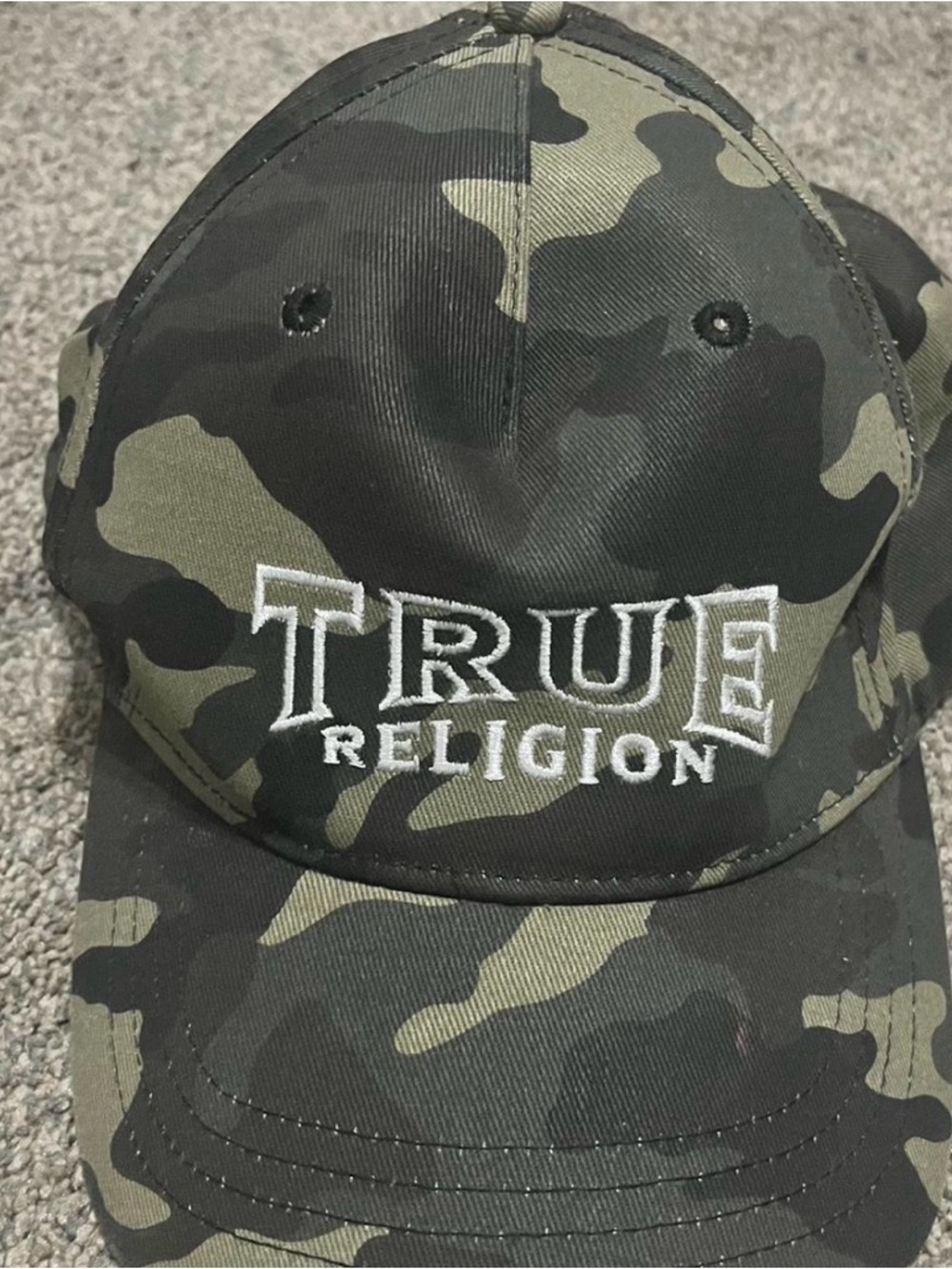 True Religion Camo Cap with White Embroidered Logo